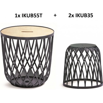 Prosperplast Set univerzálnych košov UNIQUBO 2+1 antracit