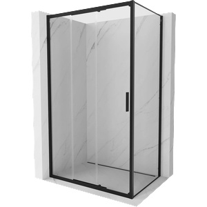 Mexen Exo-3S разтегателна душ кабина 100 x 90 см, прозрачна, черна - 8153-100-090-70-00 (8153-100-090-70-00)