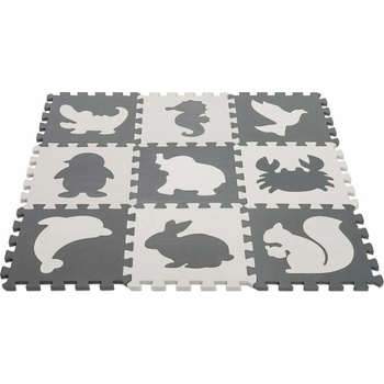 KIK Kontrastní pěnové puzzle 85 × 85 cm 9 ks černo-krémové