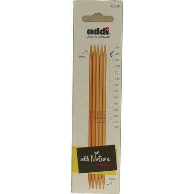 Addi Narure Bamboo ponožkové jehlice 2,5 mm/15cm