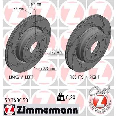 ZIMMERMANN Brzdový kotúč 150343053