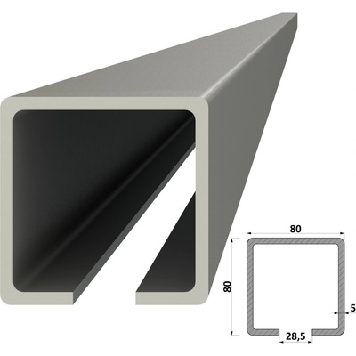 C profil 80 x 80 x 5 x 4000 mm, pozinkovaný