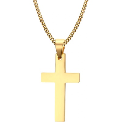 Steel Edge Přívěšek křížek z chirurgické oceli JCFPN572 Zlatá