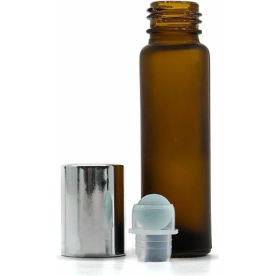 BEWIT Roll-on lahvička 5 ml – hnědá matná, stříbrný uzávěr