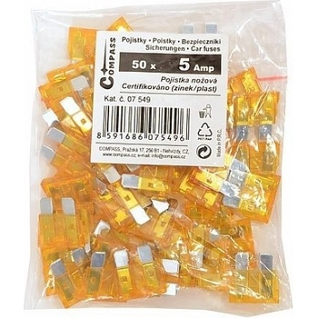Compass Pojistky nožové 5 Amp 50ks polybag