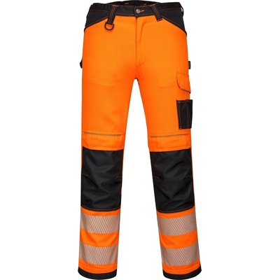 Portwest hi-vis pw385 / Дамски светлоотразителни панталони, еластични - hv оранжево/черно uk 38/eu 54 (pw385obr38)