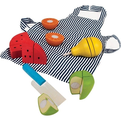 Bigjigs Toys dřevěné krájecí ovoce se zástěrou