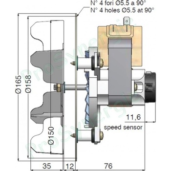 Image 1 of Italy Вентилатор димни газове AACO 135m3/h 50W Датчик Хол (710ST25000)
