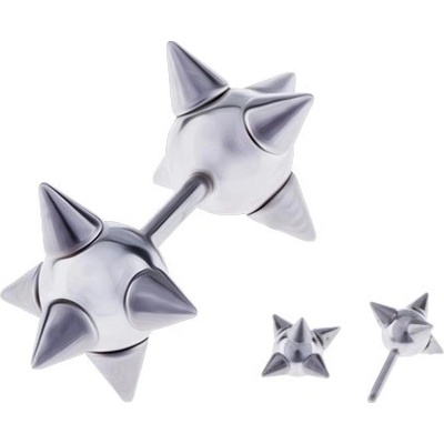 Šperky eshop ocelový fake piercing do ucha kuličky s ostny PC34.12