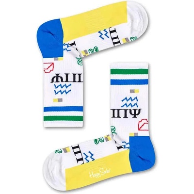 Чорапи Happy socks Athletic Wingdings Mid High long socks - White (Multicolor)