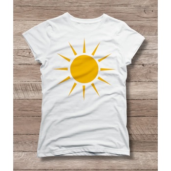 Мъжка тениска 'Слънце с лъчи' - бял, xxl