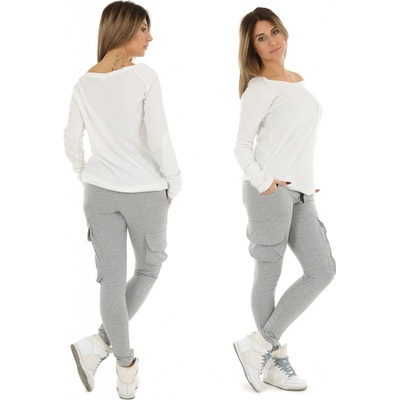 Fashionweek stylové tepláky s kapsami BAGGY BOYFRIENDY MF911 šedý