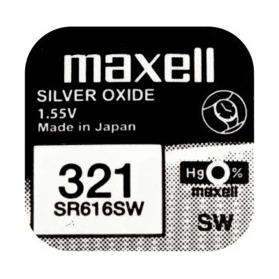 Maxell Бутонна батерия сребърна maxell sr616 sw -321- 1.55v (ml-bs-sr616-sw)