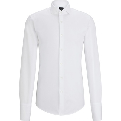 HUGO BOSS Риза с дълъг ръкав Boss Men's H Hank Spread Long Sleeve Oxford Shirt - White