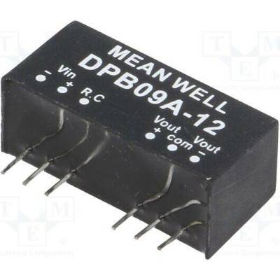 MEAN WELL DPB09A-12 Měnič: DC/DC; 9W; Uvst: 9÷18VDC; Uvýst: 12VDC; Uvýst2: -12VDC; SIP8