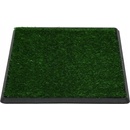 Shumee Toaleta pro psy s nádobou a umělou trávou zelená 64 x 51 x 3 cm WC