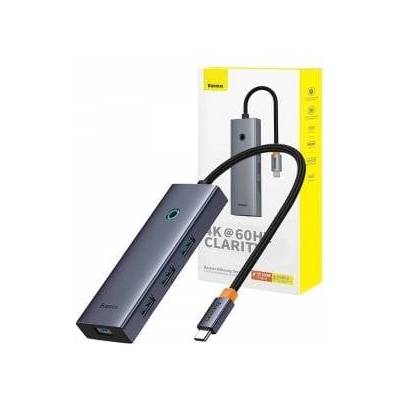 UltraJoy 6-в-1 хъб, USB-C към HDMI4K@60Hz, 4xUSB 3.0, 1xPD, 100W, сив