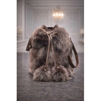 Max Original Leather Dámska kožušinová kabelka brown
