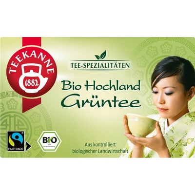 TEEKANNE Highland Green Tea Specialty Tea Organic, Fairtrade & RFA 20 dvoukomorových sáčků