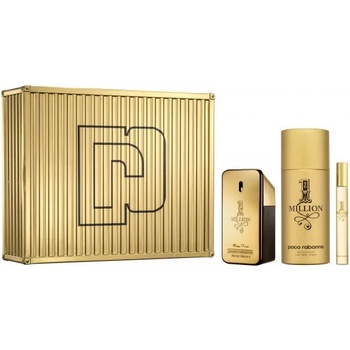 Paco Rabanne 1 Million Подаръчен комплект, Тоалетна вода 50ml + Тоалетна вода 10ml + Део спрей 150ml, мъже