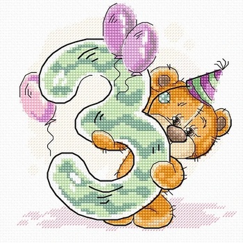 Luca-S Цифра " 3" - гоблен със схема b1231