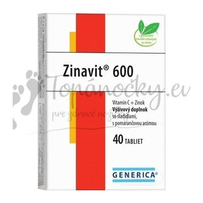 Generica Zinavit 600 s pomarančovou arómou Vitamín C + Zinok 40 tabliet