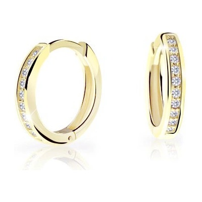 Cutie Jewellery Nadčasové kruhové náušnice ze žlutého zlata C3343-80-X-1 bílá