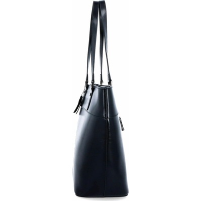 Noelia Bolger Luxusná kožená shopper kabelka zo saffiano kože 0076 1 0076 Čierna