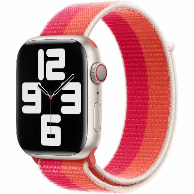 Nectarine Peony Sport Loop - оригинална текстилна каишка за Apple Watch 42мм, 44мм, 45мм, Ultra 49мм (лилав-кафяв)