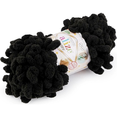 Pletací příze Alize Puffy 100 g Varianta: 38 (1060) černá antracit, Balení: 1 ks 48994/118529/273694