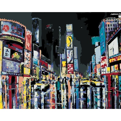 zuty Malování podle čísel Pohled na noční New York 80 x 100 cm bez rámu a bez vypnutí plátna