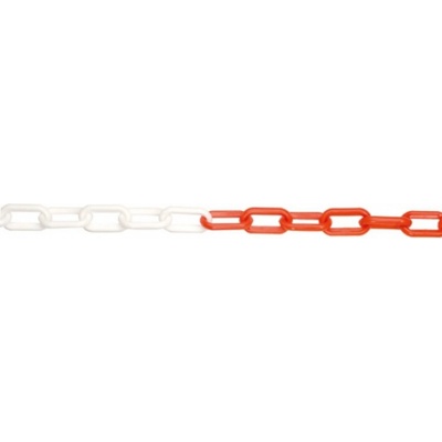 JSP 9910002024999 Plastový řetěz JSP červeno-bílý, 8mm, 25m - cena za 25m