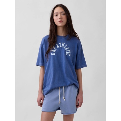 GAP Oversize tričko s logom Athletic VintageSoft tmavomodrá