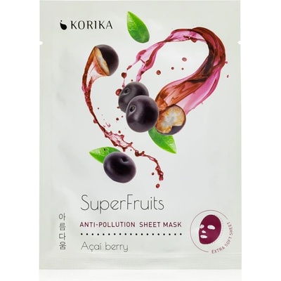 Korika SuperFruits Acai Berry - Anti-pollution Sheet Mask plátenná maska s detoxikačným účinkom Acai berry 25 g
