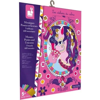 Image 1 of Janod - Детска мозайка със стикери - Понита и еднорози (J07957)