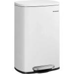 SONGMICS kitchen rubbish bin, 50 liters, waste bin, pedal bin, with lid, soft close, foot pedal, steel, inner bin, white LTB101W01 (LTB101W01)