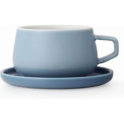 VIVA 250 мл светло синя порцеланова чаша за чай с подложна чинийка VIVA от серия Classic (1006997)