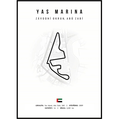 Jen tak z lásky Plakát Závodní okruhy Rozměr plakátu: 50 x 70 cm, Závodní okruh: Yas marina, Barevná varianta: Bílá – Hledejceny.cz