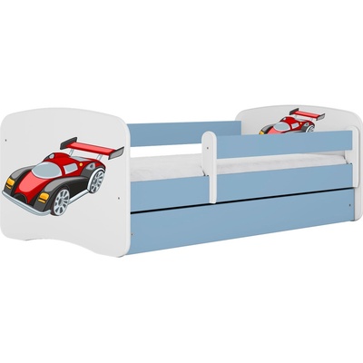 Kocot kids Babydreams závodné auto modrá se šuplíkys matrací
