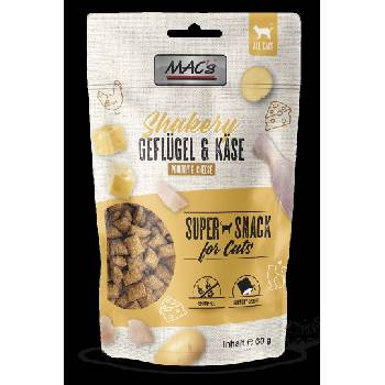 MAC's Shakery Chicken & Cheese - Премиум лакомство за котки, без зърно, снакс с пилешко месо и сирене, 60 гр