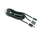 Gembird CC-USB2-AM31-1M USB charging combo 3-in-1, 1m, černý