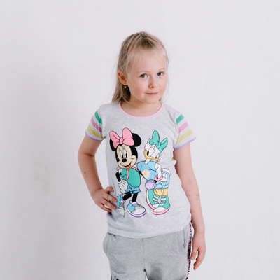 Minnie Mouse tričko Minnie & Daisy sivé