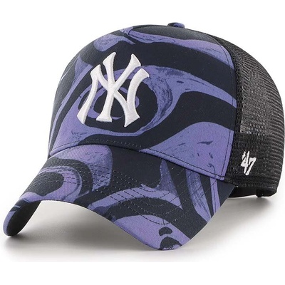 47 brand Шапка с козирка 47 brand MLB New York Yankees в лилаво с десен B-ENLDT17PTP-PP (B.ENLDT17PTP.PP)