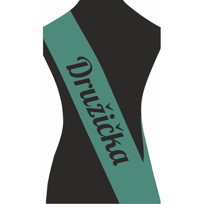 ON-DESIGN Šerpa DRUŽIČKA Barva: emerald, Barva potisku: černá, Fonty písma: Lobster