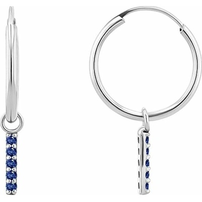 Eppi Zlaté visací náušnice s modrými safíry Elaine E46065