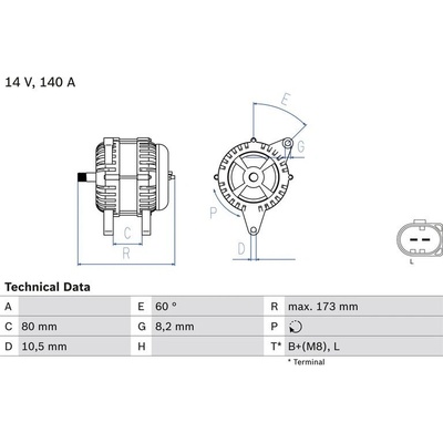 BOSCH 0 986 049 950 generátor (0986049950)