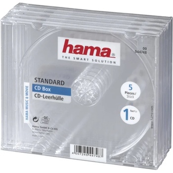 Hama Кутия за CD/DVD HAMA Jewel Case, 5бр (HAMA-44748)