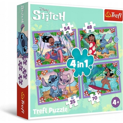 TREFL Lilo&Stitch Bláznivý den 4v1 35,48,54,70 dílků