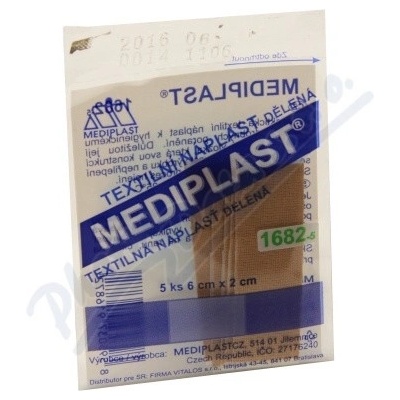 Mediplast textilní náplast dělená 6 cm x 2 cm 5 kusů
