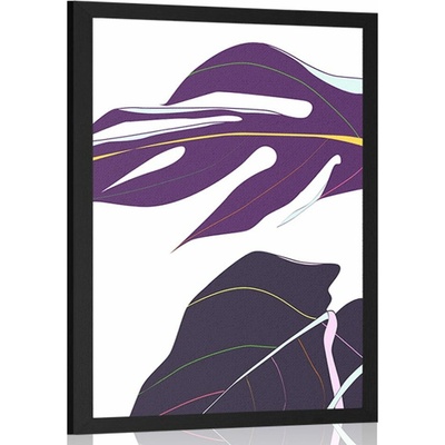 Plakát fialové listy monstery - 40x60 no frame